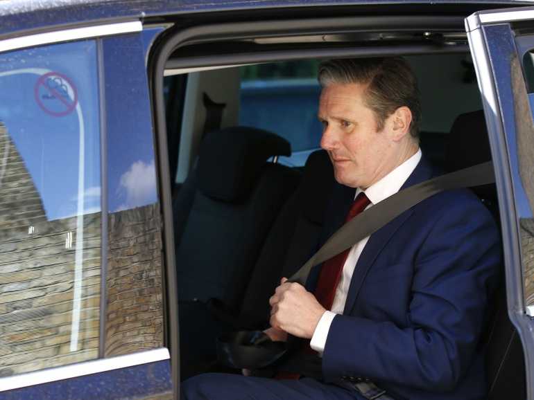 LONDON, ENGLAND - APRIL 04: New Labour leader, Sir Keir Starmer leaves his home on April 4, 2020 in London, England. Starmer has been elected as the new Labour Party leader replacing Jeremy Corbyn. (Photo by Hollie Adams/Getty Images)