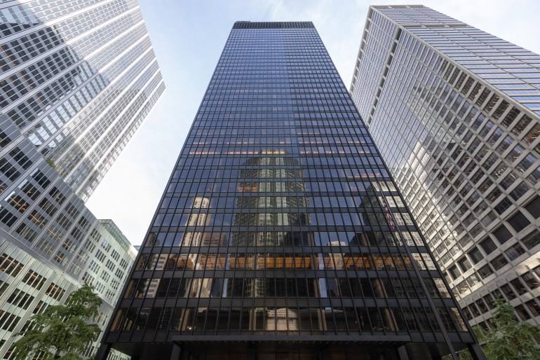 The Seagram Building on Park Avenue in New York, US, on Wednesday, Oct. 12, 2022. Park Avenue's density of office space and proximity to transitsome commuters from Greenwich and other suburbs can reach their buildings from below street levelmake it a bellwether for the future of commercial real estate in New York. Photographer: Jeenah Moon/Bloomberg via Getty Images