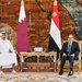 السيسي وتميم خلال مباحثات في القاهرة (الرئاسة المصرية)