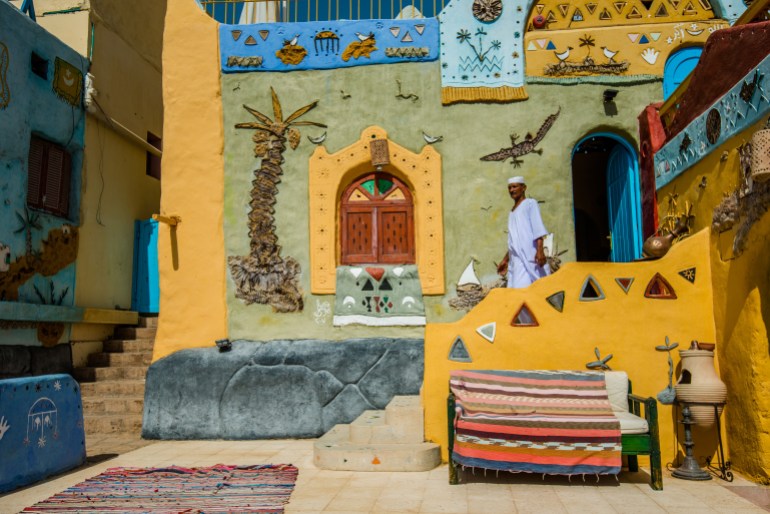 A man in front of the house, Aswan, South Egypt, August 2015