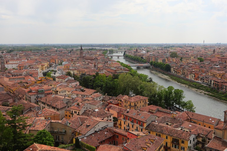 aerial view of Verona city in Northern Italy in Veneto Region; Shutterstock ID 2342083663; purchase_order: AJA; job: ; client: ; other: