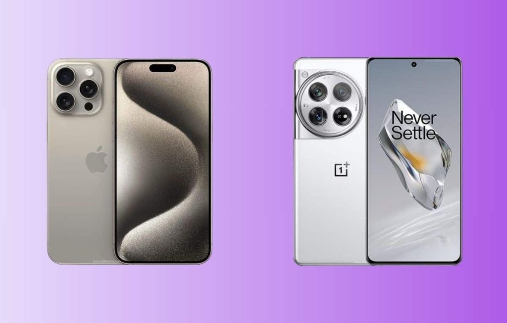مقارنة بين هاتفي iPhone 15 Pro Max و OnePlus 12