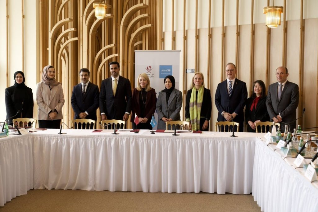  صندوق قطر للتنمية واليونيسف يشاركان في حوار استراتيجي ويوقعان اتفاقيتين لدعم حقوق الطفل والتنمية العالمية