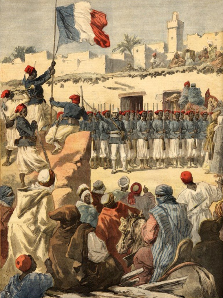 The French Tricouleur is Raised in Tombouctou Mali : the Action is Widely Criticised Even in France As Reckless Provocation 1894