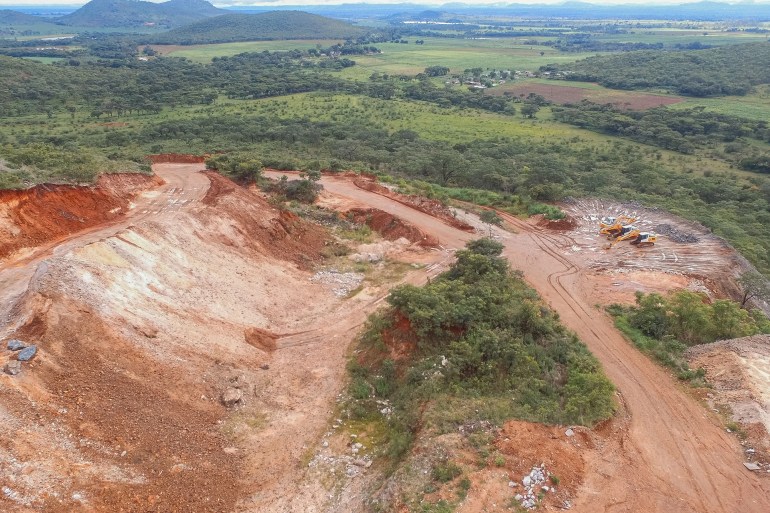 An aerial view showing work that is being done at the Arcadia lithium mine in Goromonzi, Zimbabwe [File: Tafadzwa Ufumeli/Getty Images]