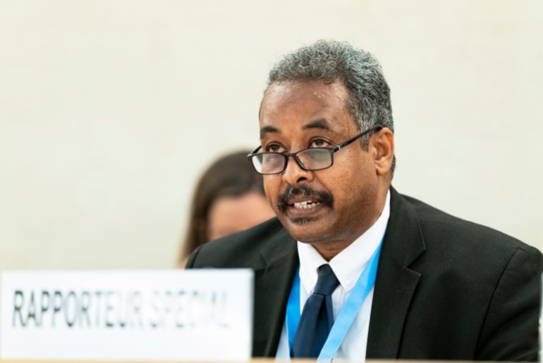 مقرر الخاص حول حقوق الإنسان في إريتريا محمد بابكر - المصدر : حساب UN Geneva على فلكر
