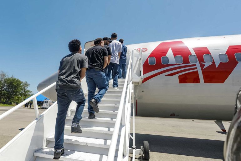 Venezuelan detainees are shown being sent home in a prison exchange for Americans held in Venezuela, according to El Salvador President Nayib Bukele, at El Salvador International Airport, in San Luis Talpa, El Salvador, in this handout picture obtained by Reuters on July 18, 2025. El Salvador Government/Handout via REUTERS ATTENTION EDITORS - THIS IMAGE HAS BEEN SUPPLIED BY A THIRD PARTY. NO RESALES. NO ARCHIVES