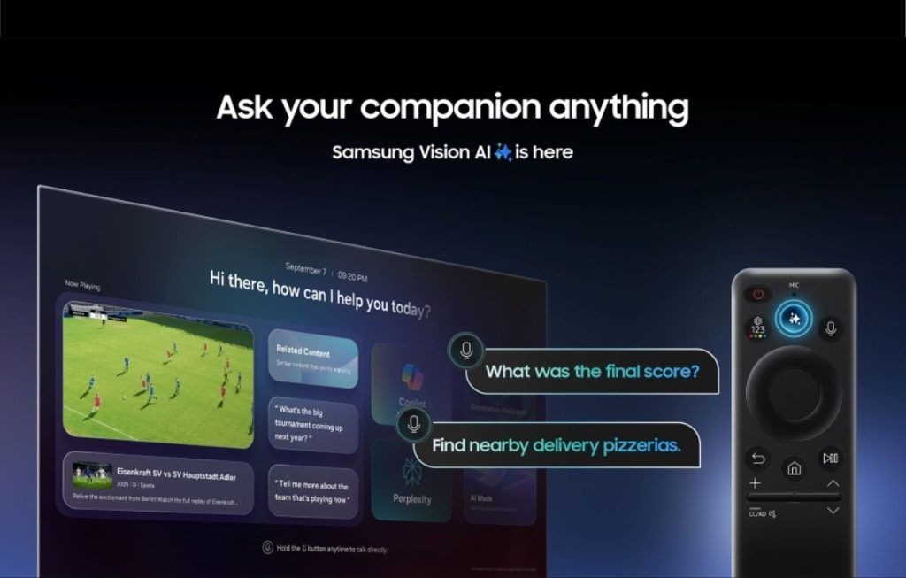 سامسونج تطلق Vision AI Companion.. منصة ذكاء اصطناعي لأجهزة التلفاز المنزلية