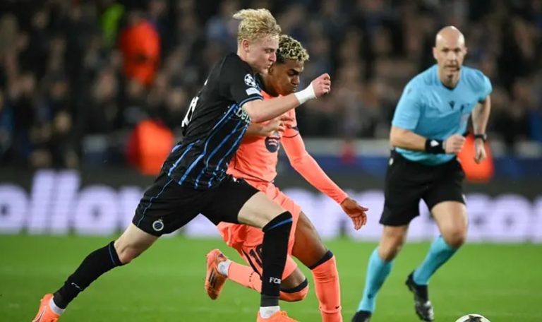 برشلونة يتعادل مع كلوب بروج البلجيكي بثلاثية في دوري أبطال أوروبا